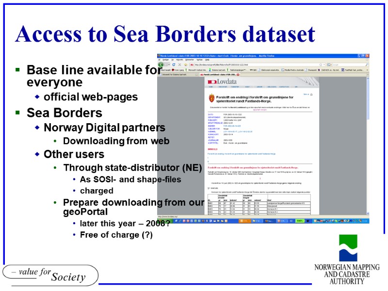 Access to Sea Borders dataset Base line available for everyone official web-pages Sea Borders